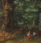 Jan The Elder Brueghel Famous Paintings - Rest on the Flight to Egypt [detail 1]